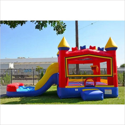 Attractive Inflatable Bouncy Castle With Slide With Printing For Kids - Inflatable-Zone