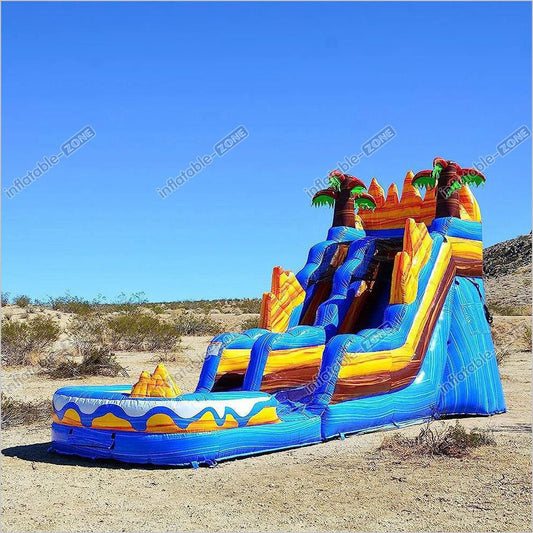Oasis Commercial Grade Water Slide With Detachable Deep Pool Big Inflatable Waterslide - Inflatable-Zone