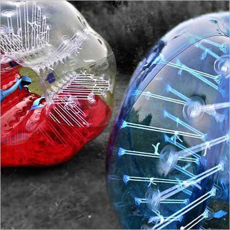 5 Blue.5 Red 1.5M Dia PVC Bubble Soccer Bumper Ball For Team Play,1 Air Pump - Inflatable-Zone