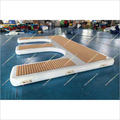 Inflatable Jet Ski Dock Island Floating Raft Yacht Deck Inflatable Swim Platform Soft Air Mat For Family Party - Inflatable-Zone