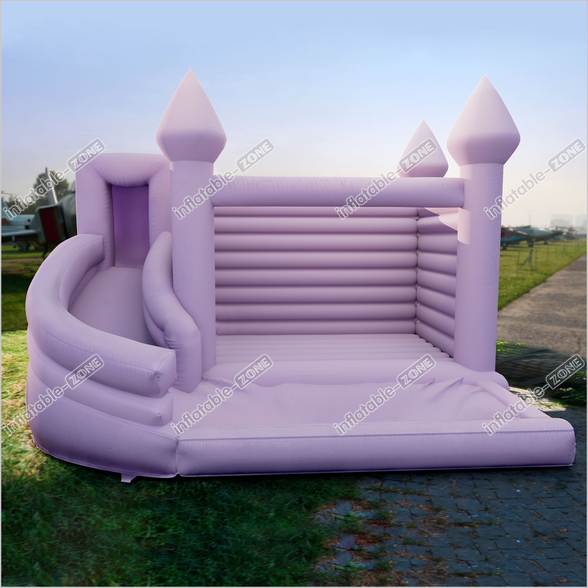 Pastel Purple Bouncy House With Slide Romantic Bounce House Castle - Inflatable-Zone