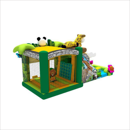 Animal World Theme 8.5X4X4.8M Inflatable Jump House With Slide - Inflatable-Zone