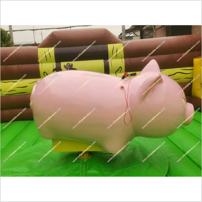 Challenge Fun Inflatable Mechanical Rodeo Pig Experience Theme Park Bull Riding Machine For Sale