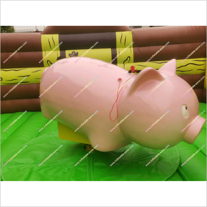 Challenge Fun Inflatable Mechanical Rodeo Pig Experience Theme Park Bull Riding Machine For Sale