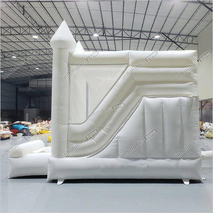 White Wedding Bouncy Castle, White Bouncy House For Wedding/Party - Inflatable-Zone
