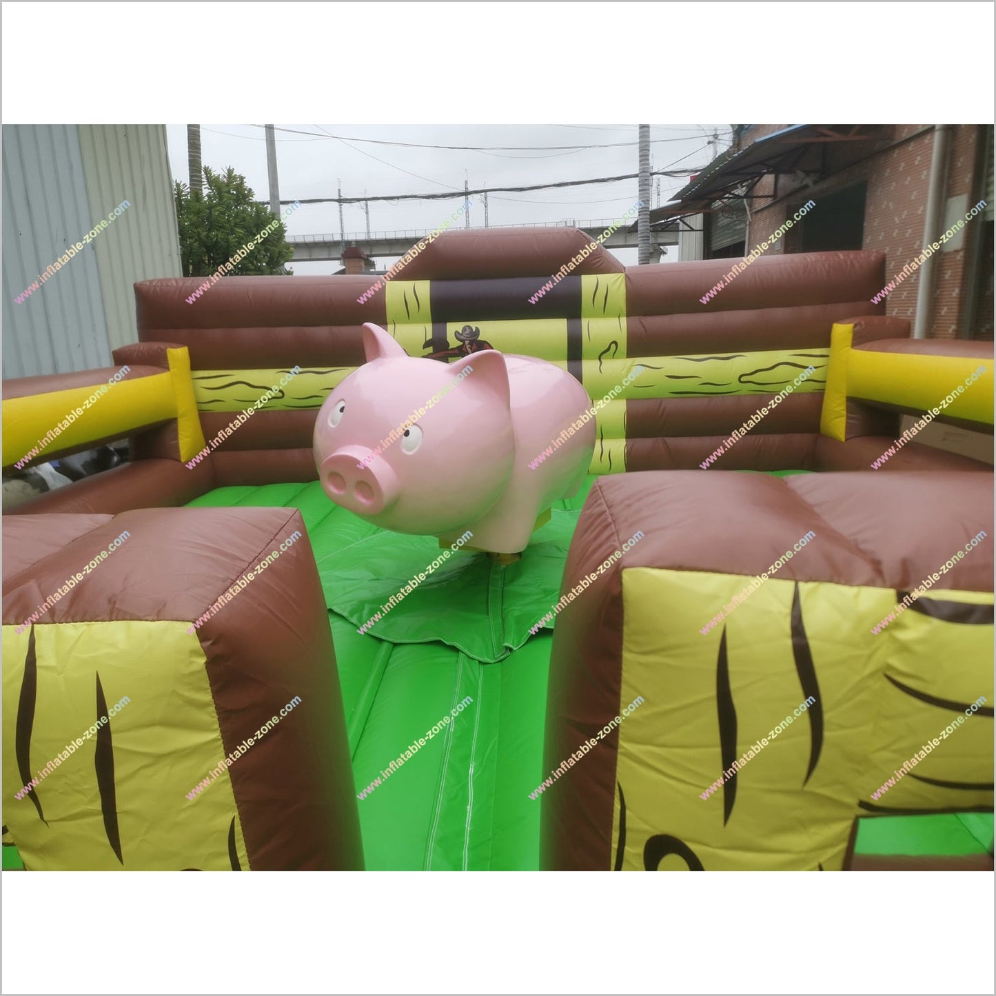 Challenge Fun Inflatable Mechanical Rodeo Pig Experience Theme Park Bull Riding Machine For Sale