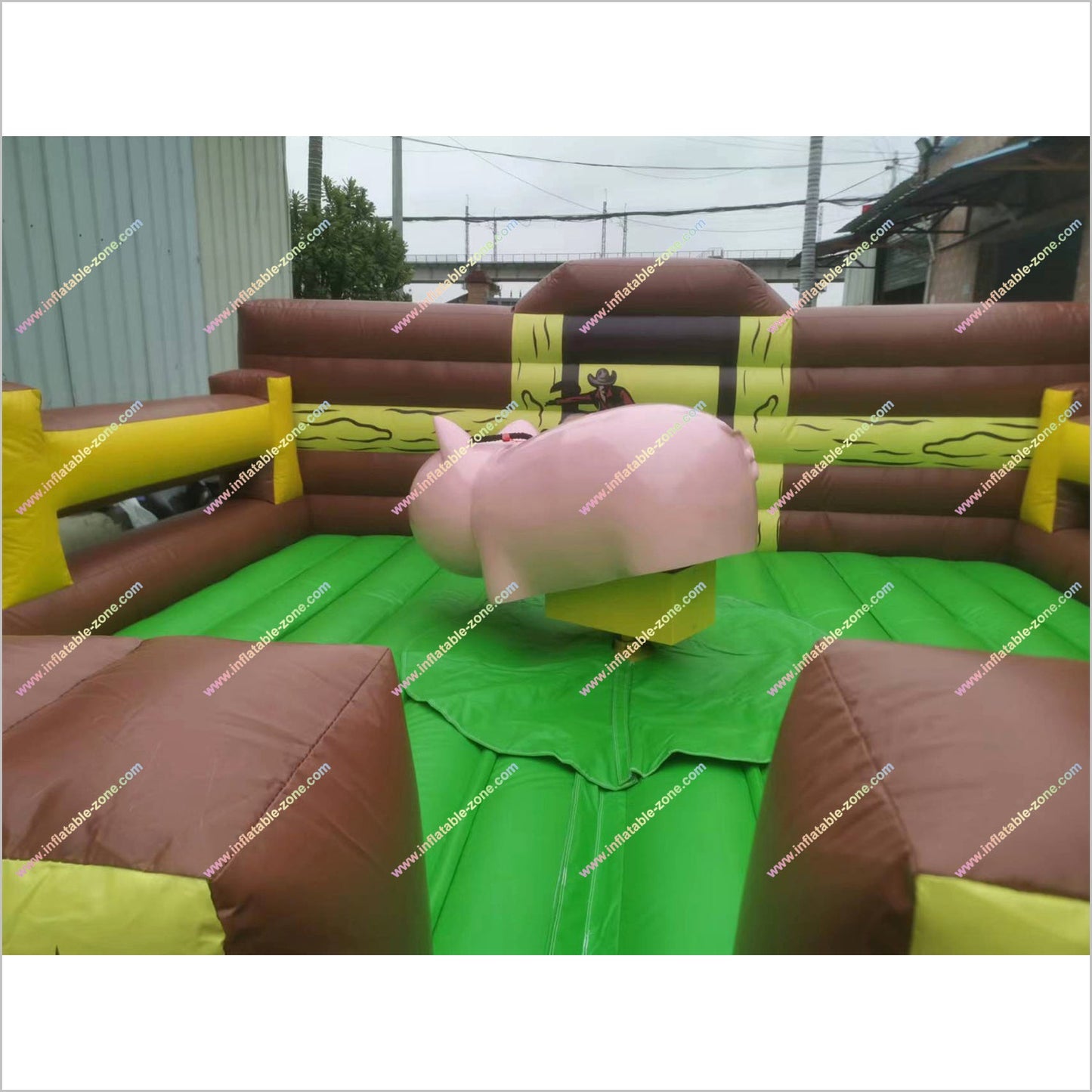 Challenge Fun Inflatable Mechanical Rodeo Pig Experience Theme Park Bull Riding Machine For Sale