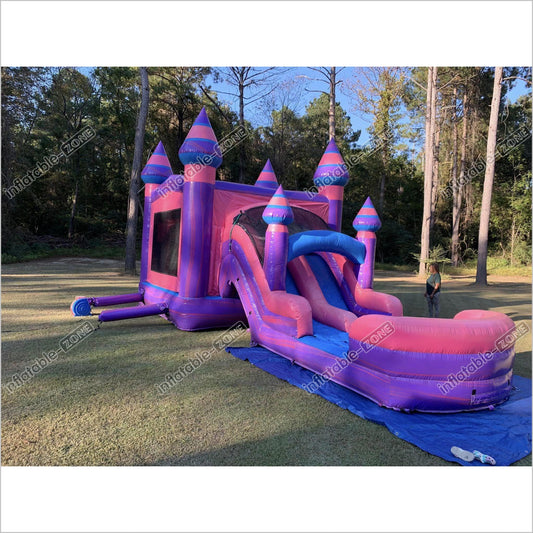 Princess Pink Bounce Castle With Slide And Ball Pit PVC, Modern Bounce House With Slide - Inflatable-Zone