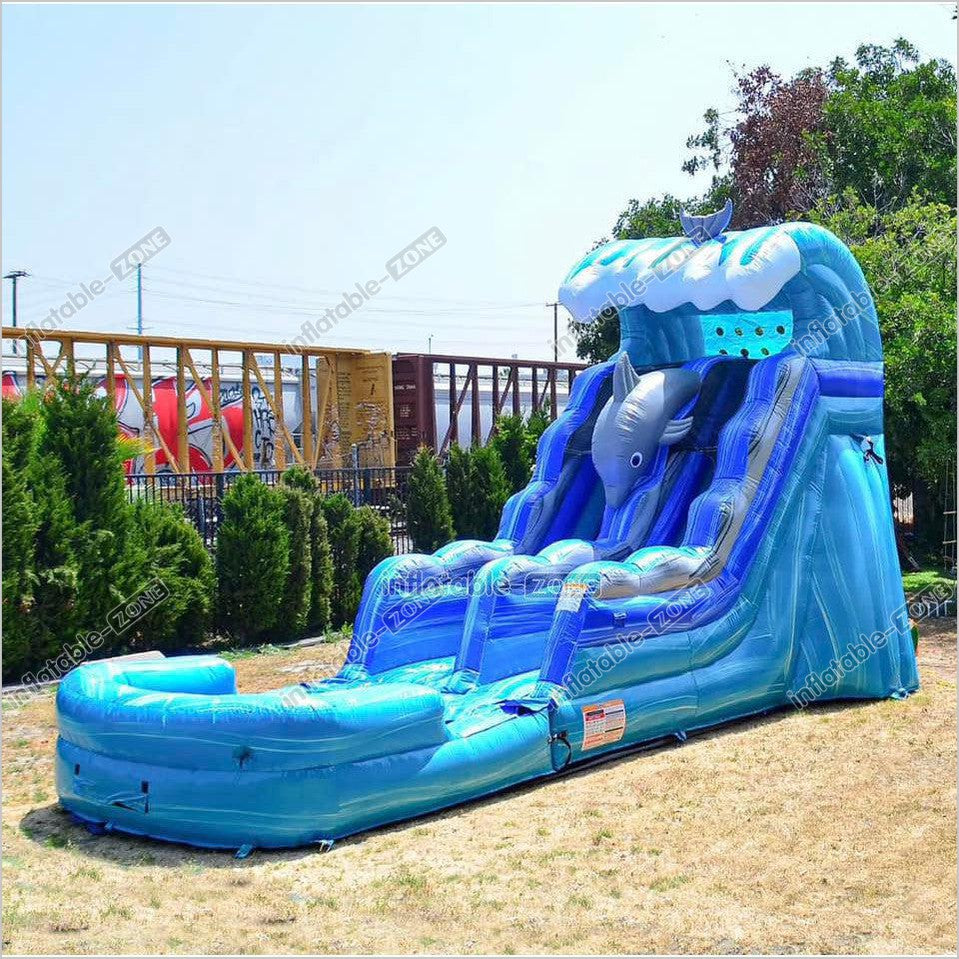 Commercial Dolphin Water Slide For Kids, Water Park Slide - Inflatable-Zone