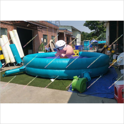 Challenge Electric Mechanical Pig Inflatable Bull Riding Bouncer Machine Competitive Pig Inflatable Rodeo Bull For Sale