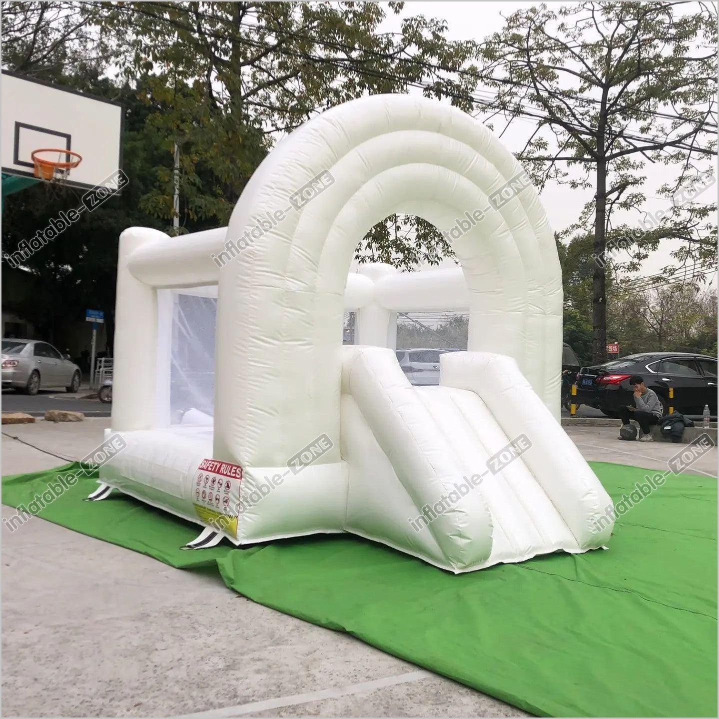 Hot Sell Inflatable White Bounce House For Kids, Commercial Bounce Castle With Slide - Inflatable-Zone