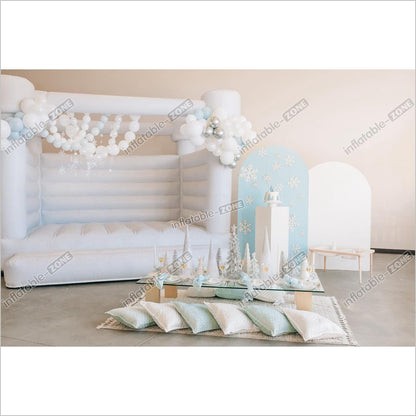 Romantic White Wedding Bouncy House Outdoor Party - Inflatable-Zone