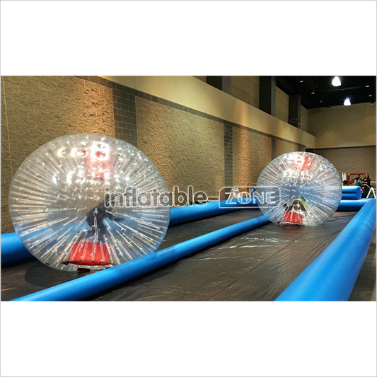 2 Lane Slide Inflatable Race Track Go Kart Track For Zorb Ball - Inflatable-Zone