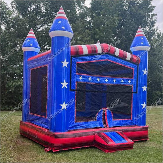 Play Yard Inflatable Bouncer All American Bouncy Castle Star And Stripes Inflatable Bounce House Park - Inflatable-Zone