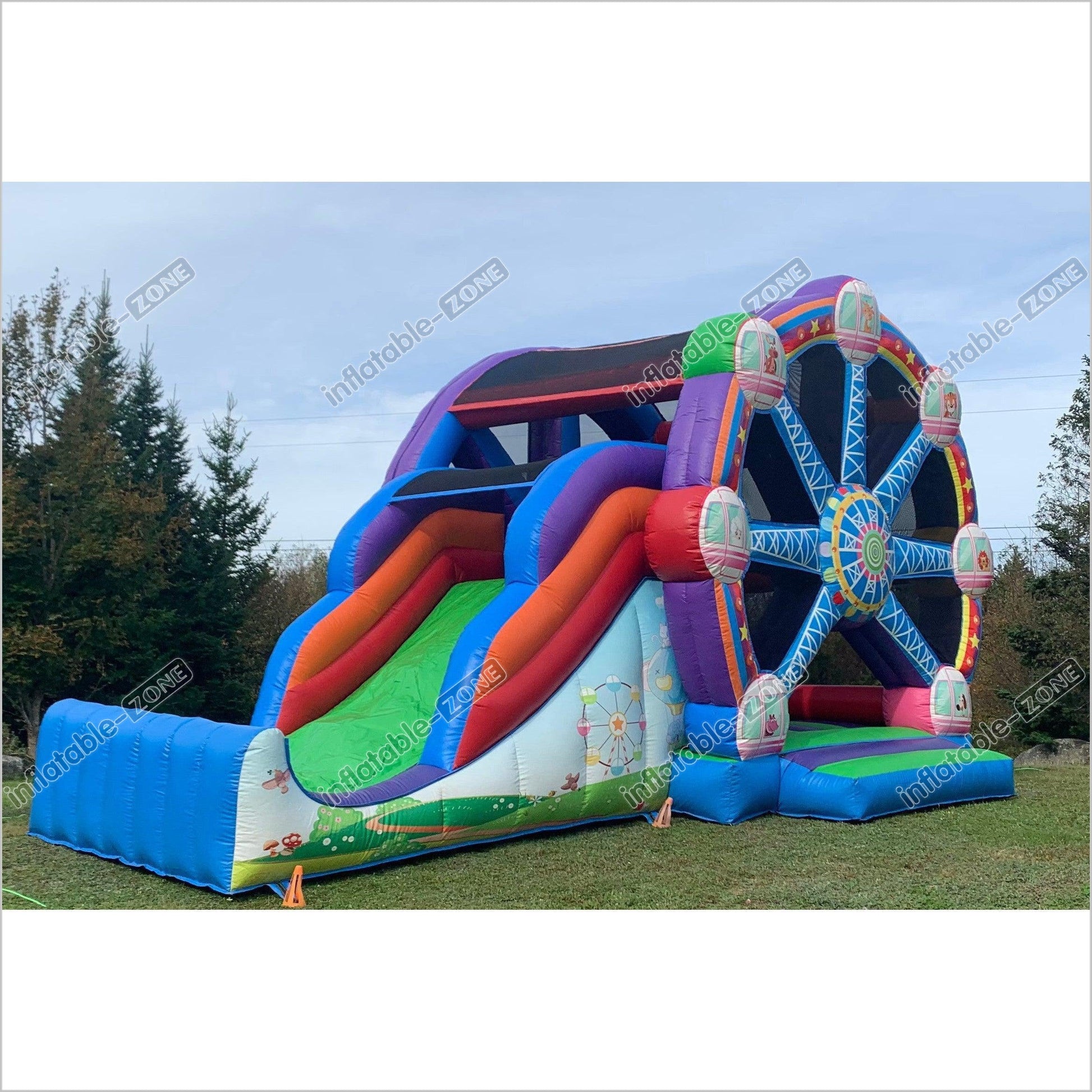 Ferris Wheel Bounce House Slide Combo Inflatable Jumper Childrens Bouncy Castle Birthday Party - Inflatable-Zone