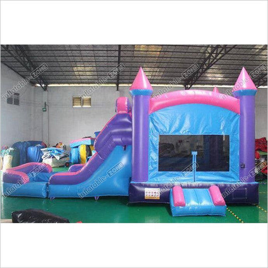 Pink And Purple Bounce House Indoor Jumping Castle Dry Combo Giant Inflatable Slide - Inflatable-Zone