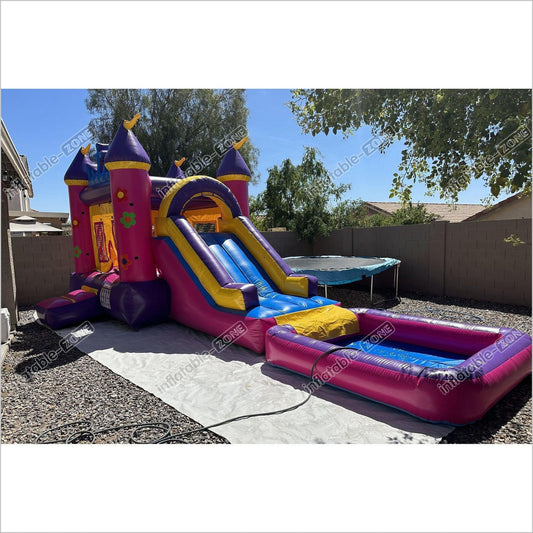 Bounce House Combo With Pool Wet Dry Jumping Castle Water Slip And Slide Near Me - Inflatable-Zone