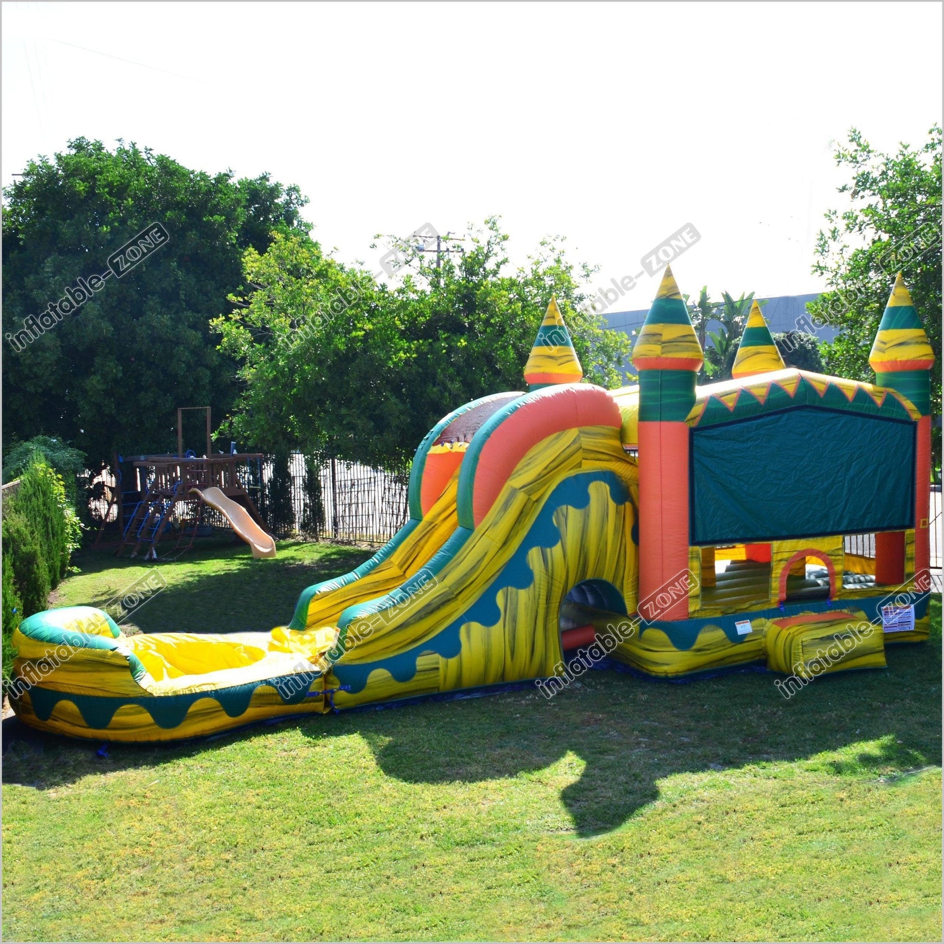 Backyard Bounce House Water Slide Combo Inflatable Bouncy Castle Party Packages Near Me - Inflatable-Zone