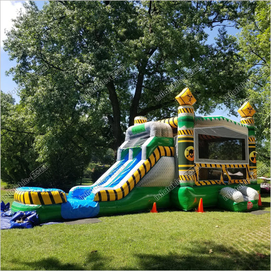 Slides Combo Wet And Dry Bounce House Happy Jump Inflatables Waterslide Near Me - Inflatable-Zone