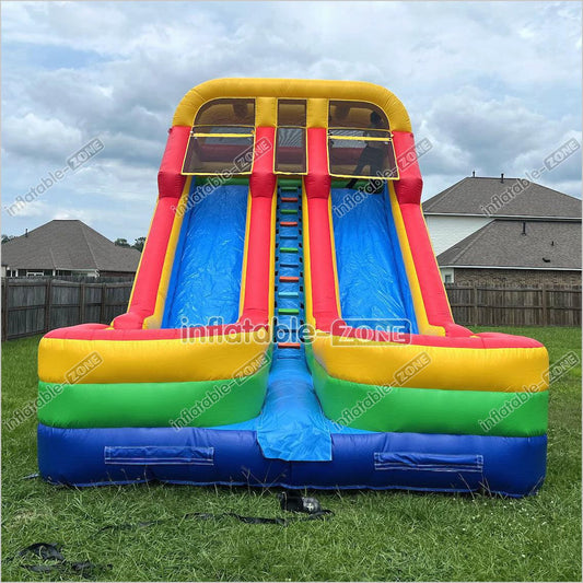 Backyard Big Water Slides Best Outdoor Sunny Fun Happy Jump Double Lane Inflatable Waterslides For Parties - Inflatable-Zone