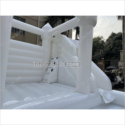 Backyard Bounce House Party Slide Combo Inflatable Bouncer White Wedding Bouncy Castle With Ball Pit - Inflatable-Zone
