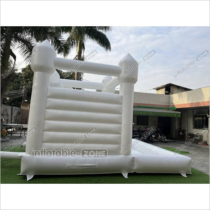 Backyard Bounce House Party Slide Combo Inflatable Bouncer White Wedding Bouncy Castle With Ball Pit - Inflatable-Zone