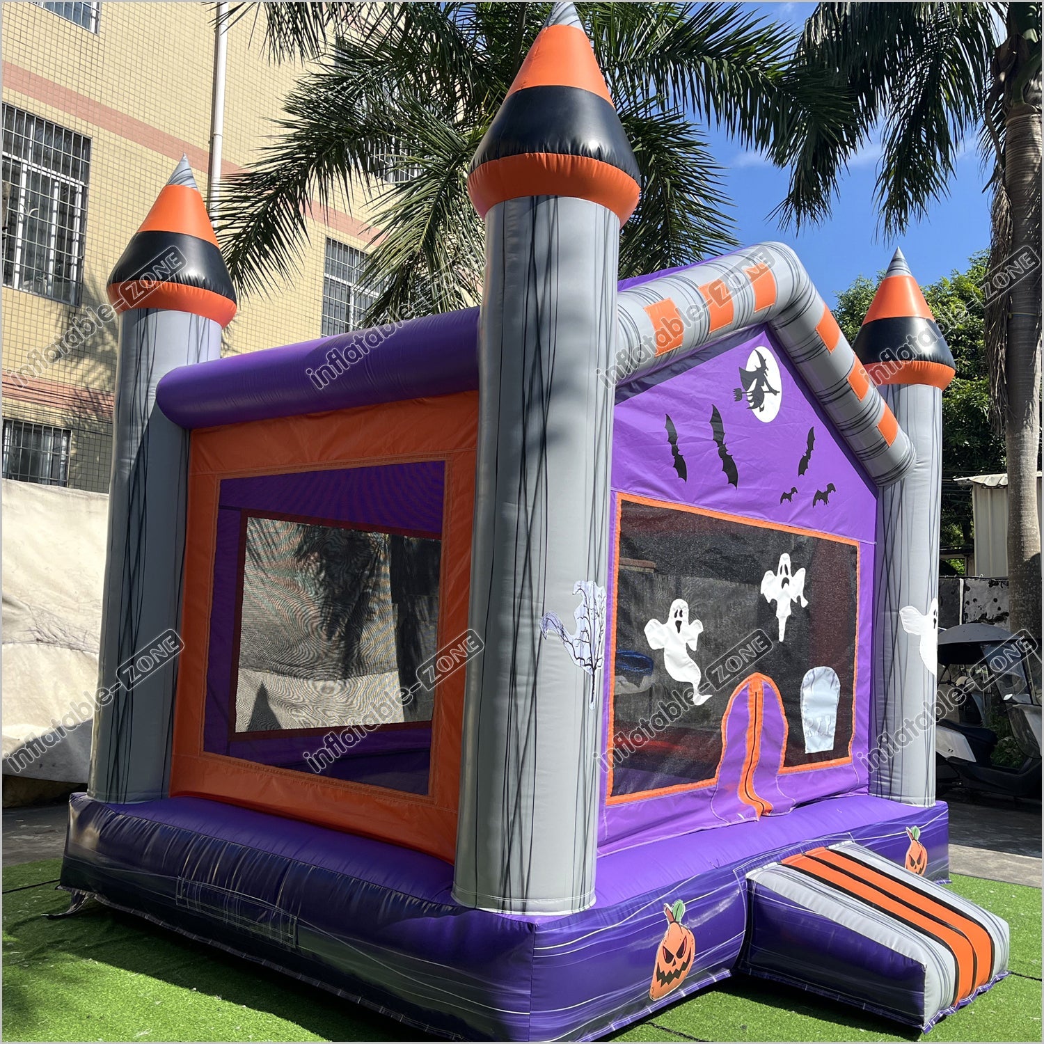 Halloween Pumpkin And Ghost Backyard Jumping Castle Childrens Soft Play Hire Inflatable Bounce House For Sale - Inflatable-Zone