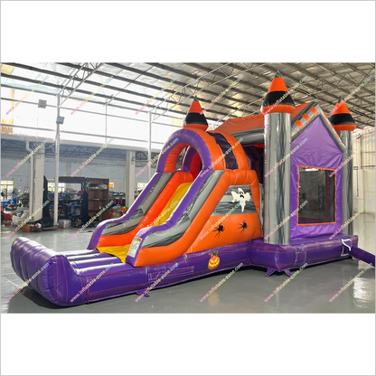 Best Halloween Inflatable Haunted House Bouncy Castle With Slides Combo Jumper For Sale