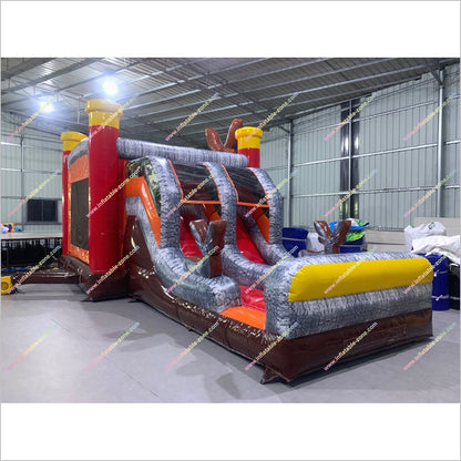 Best Buck Shot Hunting Double Slide Inflatable Jumping Castle Combo Hire Bounce House Slide Near Me