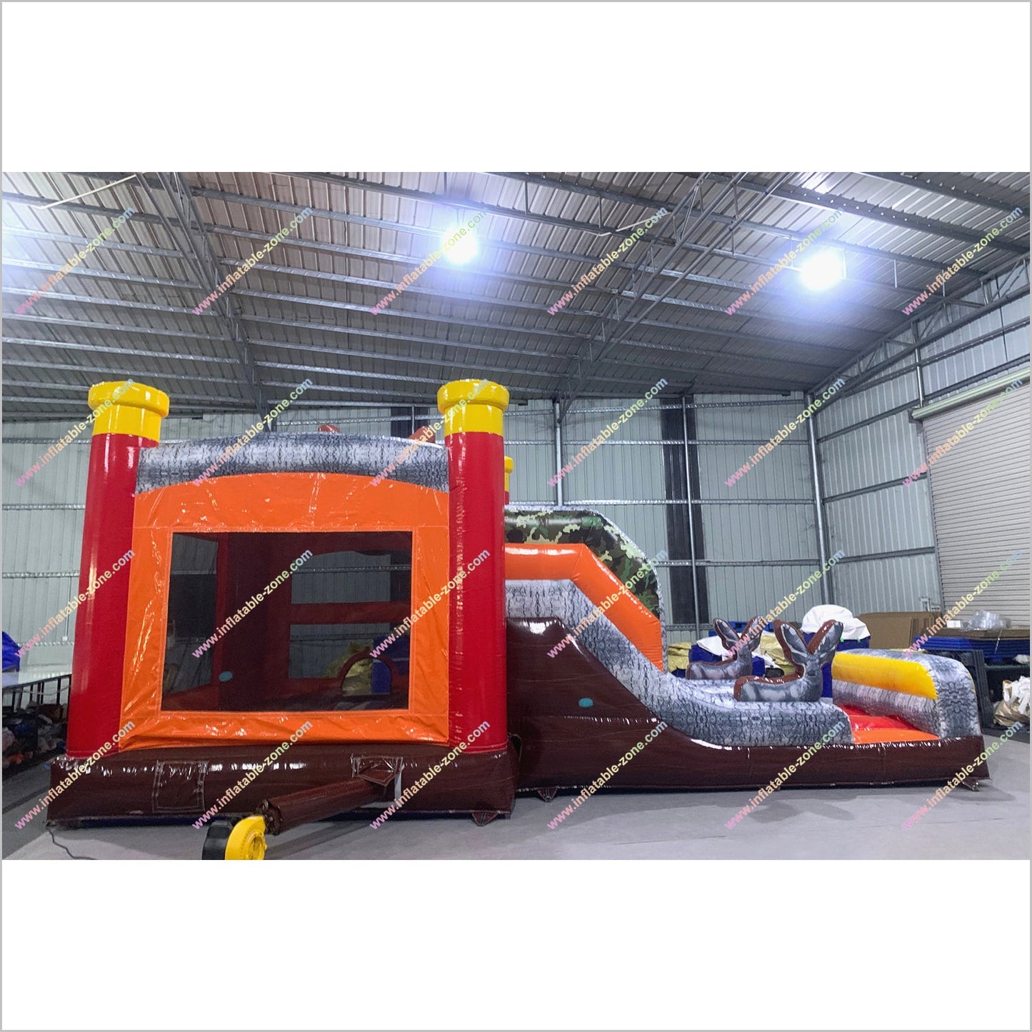 Best Buck Shot Hunting Double Slide Inflatable Jumping Castle Combo Hire Bounce House Slide Near Me
