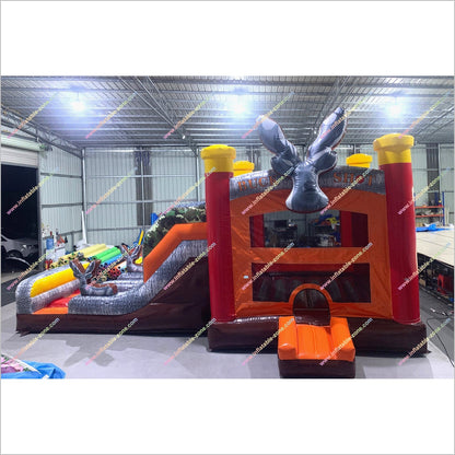 Best Buck Shot Hunting Double Slide Inflatable Jumping Castle Combo Hire Bounce House Slide Near Me