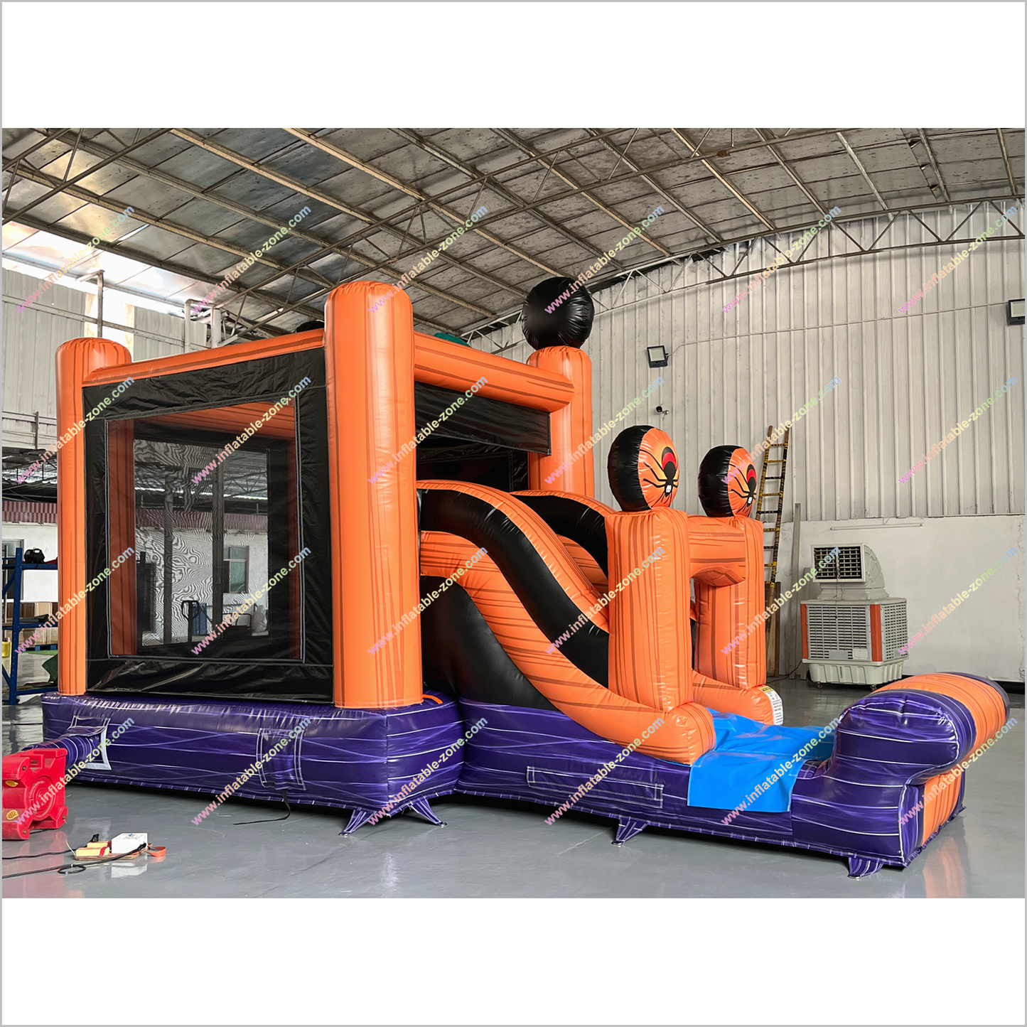 Halloween Themed Pumpkin Inflatable Jumping Castle Slide Combo Giant Inflatable Jack O Lantern Bounce House With Slide Indoor