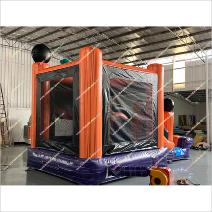 Halloween Themed Pumpkin Inflatable Jumping Castle Slide Combo Giant Inflatable Jack O Lantern Bounce House With Slide Indoor