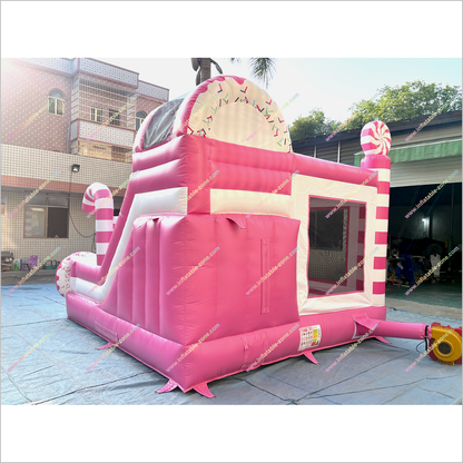 Candy Inflatable Best Bounce House With Slide Sweet Treat Donut Combo Slide Bouncy Castle Hire Near Me - Inflatable-Zone