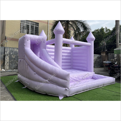 Light Purple Bounce House Wedding Jumping Castle Combo Slide Inflatable Bouncer Play Party - Inflatable-Zone