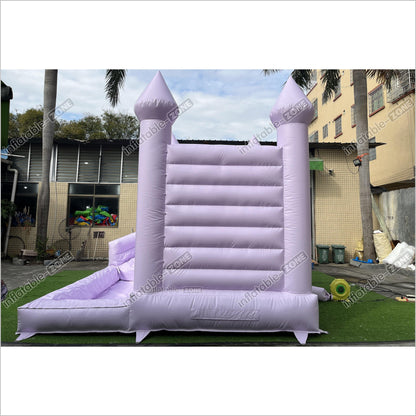 Light Purple Bounce House Wedding Jumping Castle Combo Slide Inflatable Bouncer Play Party - Inflatable-Zone