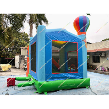 Rainbow Balloon Combo Jump And Slide Inflatable Bouncer Backyard Party Rentals Bouncy Castle For Sale With Slide - Inflatable-Zone