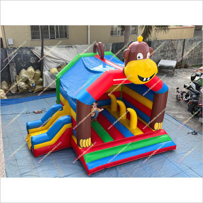 Monkey Theme Jumping Castle Party Bouncy With Slide Commercial Inflatable Bounce House For Sale - Inflatable-Zone