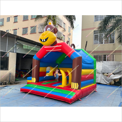 Monkey Theme Jumping Castle Party Bouncy With Slide Commercial Inflatable Bounce House For Sale - Inflatable-Zone