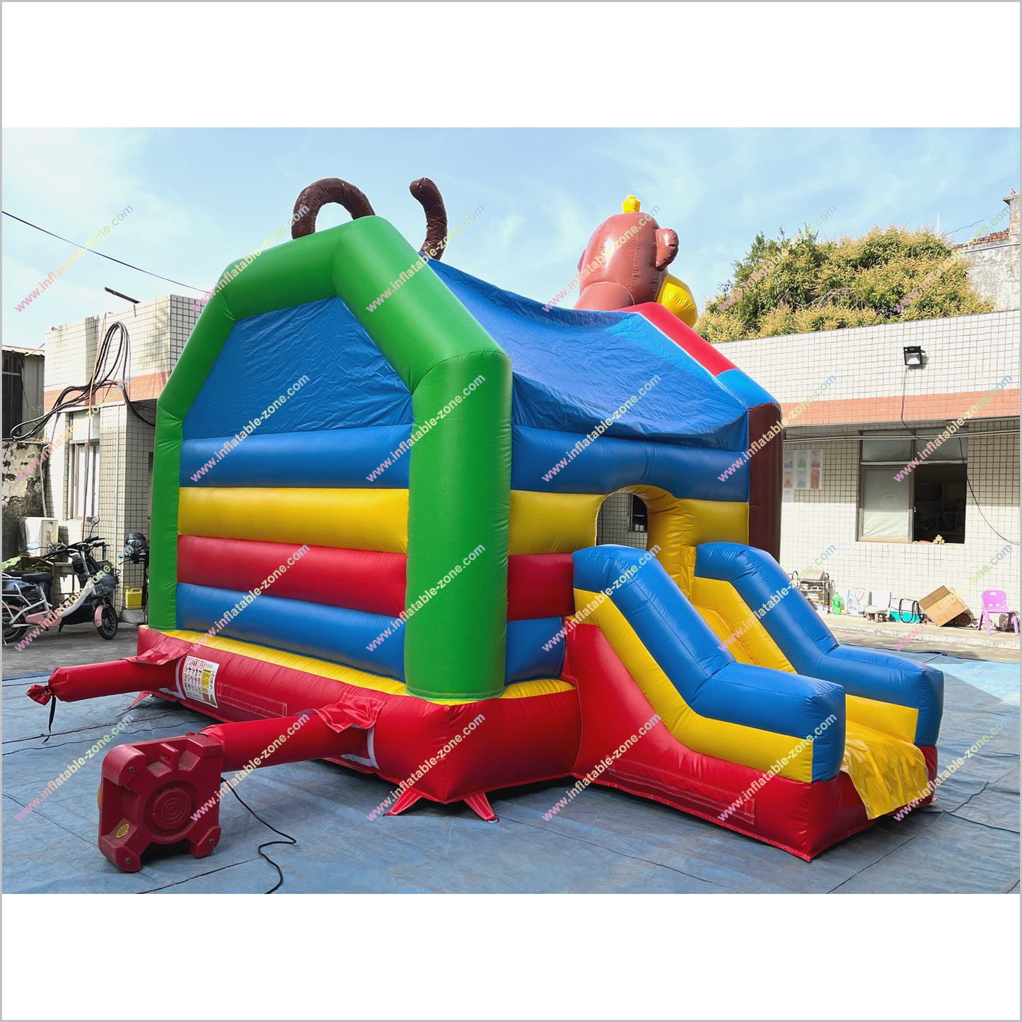 Monkey Theme Jumping Castle Party Bouncy With Slide Commercial Inflatable Bounce House For Sale - Inflatable-Zone