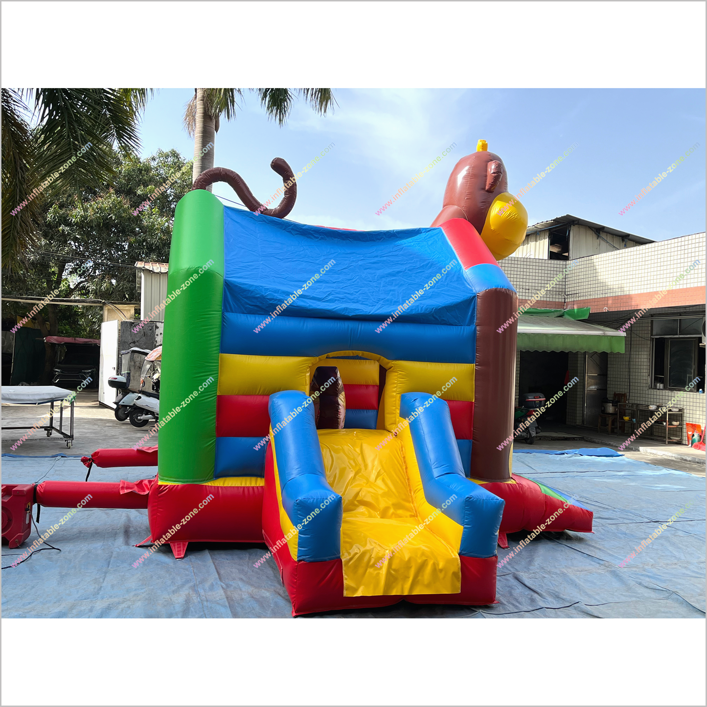 Monkey Theme Jumping Castle Party Bouncy With Slide Commercial Inflatable Bounce House For Sale - Inflatable-Zone