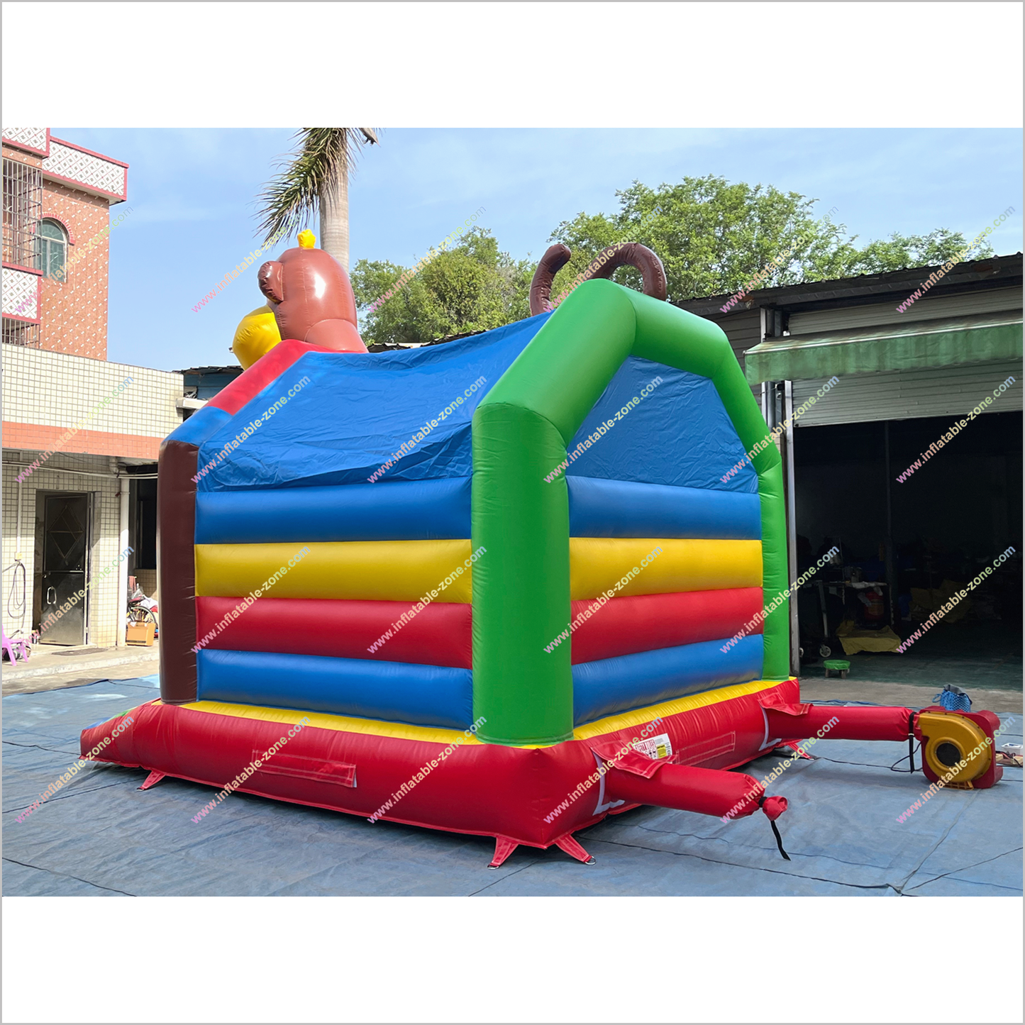 Monkey Theme Jumping Castle Party Bouncy With Slide Commercial Inflatable Bounce House For Sale - Inflatable-Zone