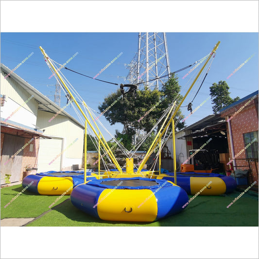 Bungee Games Jump Sport Trampoline Commercial Inflatable Amusement Park 4 Persons Bungee Trampoline Near Me