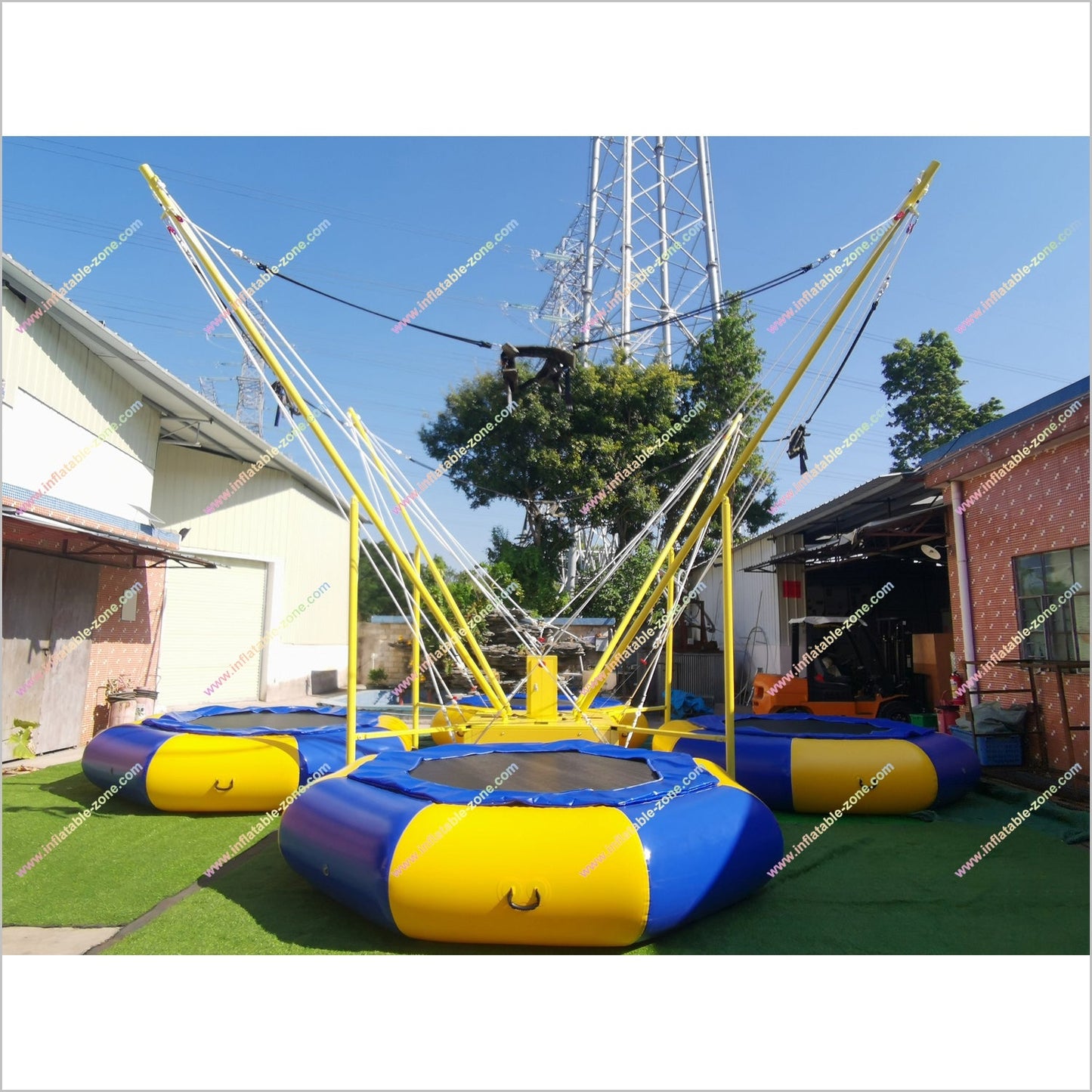 Bungee Games Jump Sport Trampoline Commercial Inflatable Amusement Park 4 Persons Bungee Trampoline Near Me
