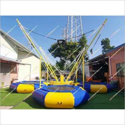 Bungee Games Jump Sport Trampoline Commercial Inflatable Amusement Park 4 Persons Bungee Trampoline Near Me
