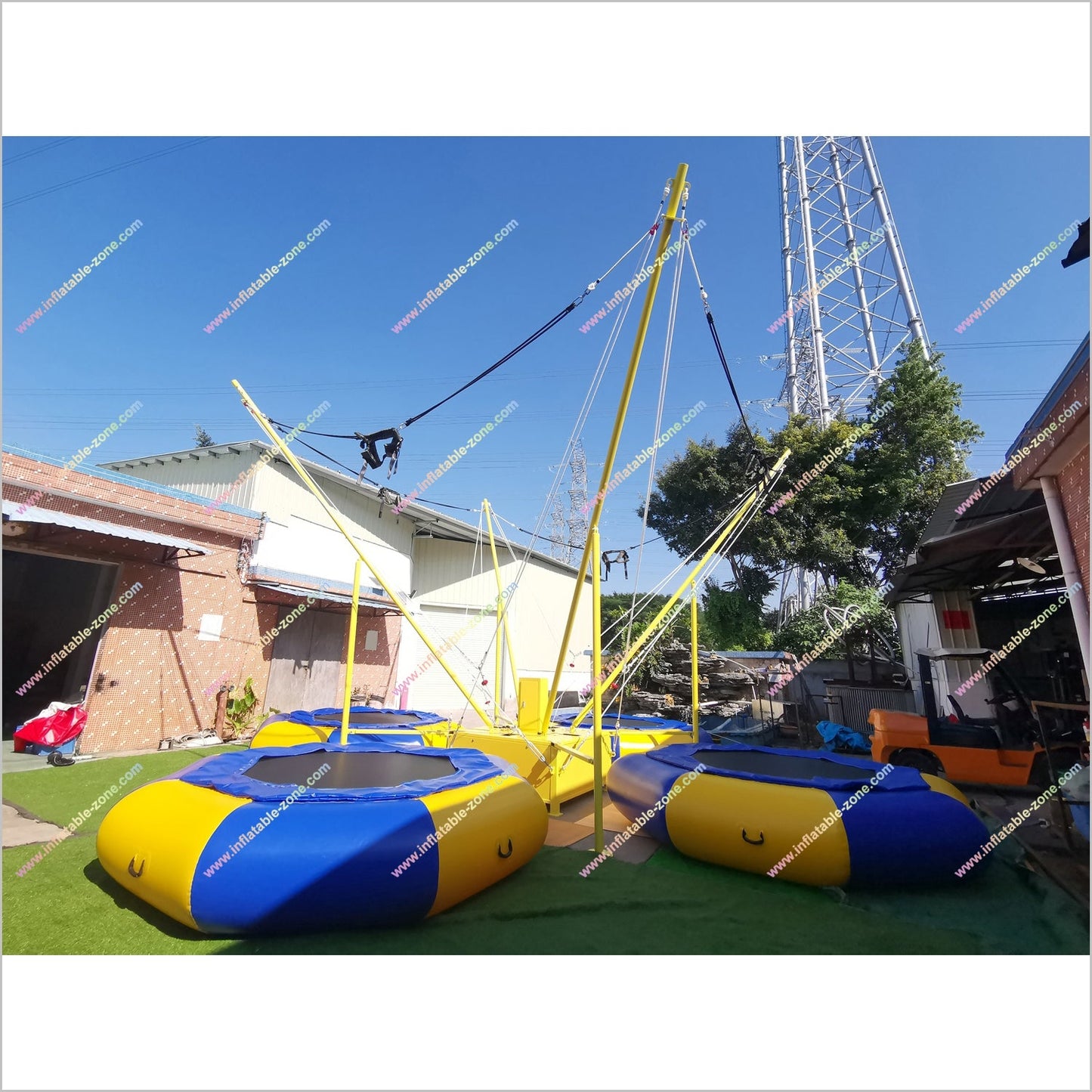 Bungee Games Jump Sport Trampoline Commercial Inflatable Amusement Park 4 Persons Bungee Trampoline Near Me