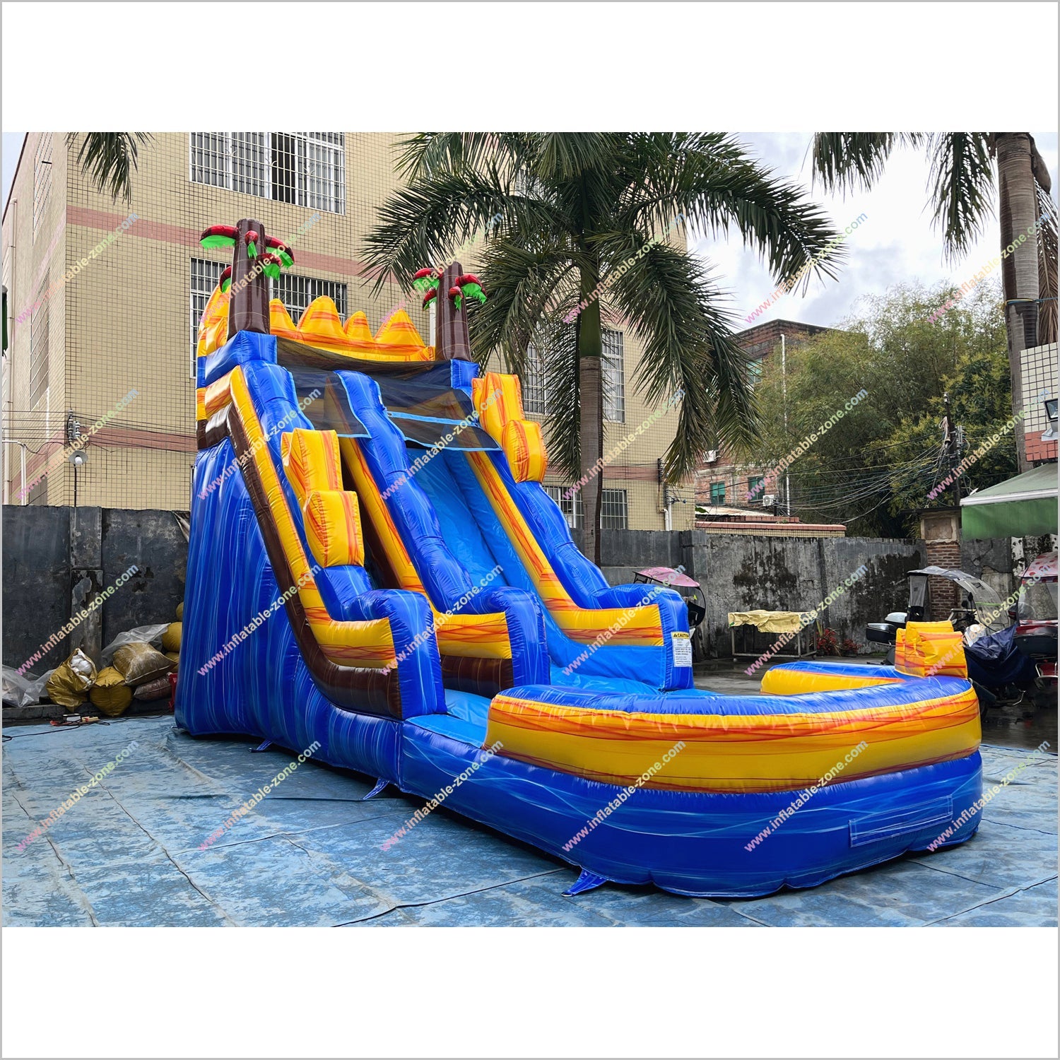 Buy Inflatable Water Slide Outdoor Playset Equipment Tropical Fire Water Slides For Rent Near Me - Inflatable-Zone