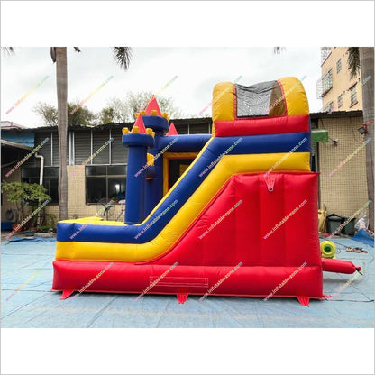 Red Blue And Yellow Jumping Playground Inflatable Slide Rent Mega Combo Castle Bounce House With Slide - Inflatable-Zone