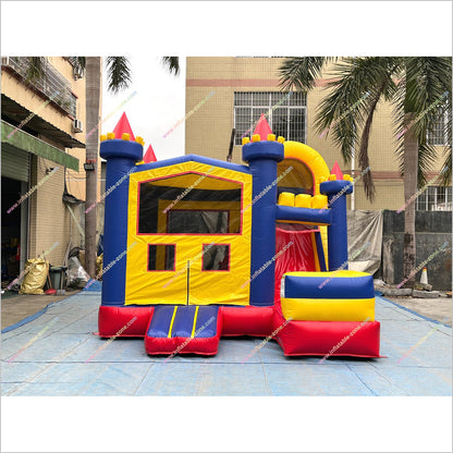 Red Blue And Yellow Jumping Playground Inflatable Slide Rent Mega Combo Castle Bounce House With Slide - Inflatable-Zone
