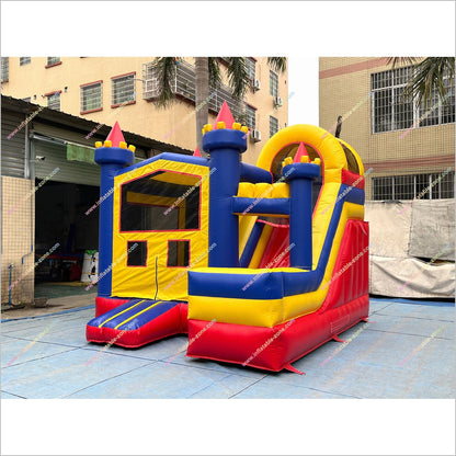 Red Blue And Yellow Jumping Playground Inflatable Slide Rent Mega Combo Castle Bounce House With Slide - Inflatable-Zone